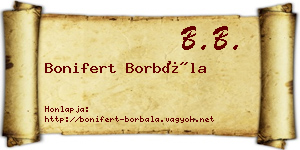 Bonifert Borbála névjegykártya
